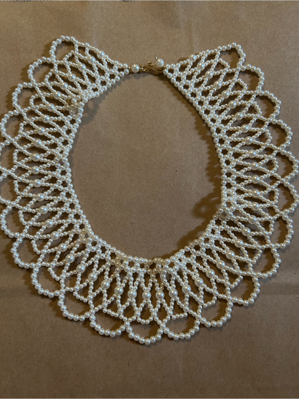 Classic Pearl Collar Bib Necklace